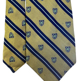 Brooks Brothers Mens Yellow & Blue Silk Striped Shield Pattern Tie