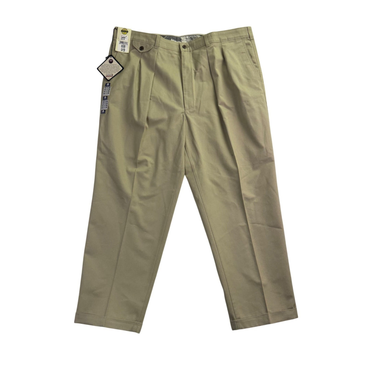 Savane Mens Khaki Cotton Classic Fit Pants No Wrinkles Stain Free Process Sz 44