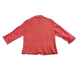Talbots Womens Red & White Button-Up Polka Dot Blouse Lightweight Shirt Size 16