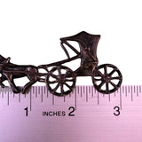Vintage Sterling  Silver Tone Horse & Carriage Brooch Pin Jewelry