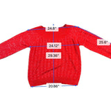 Ashley Stewart Womens Red Cable Knit Crewneck Sweater Size 22/24 