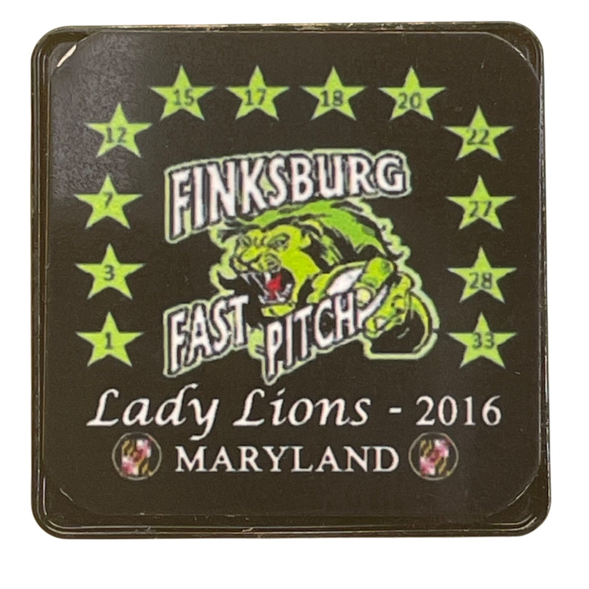 Finksburg Fast Pitch Lady Lions 2016 Maryland Softball Trading Pin
