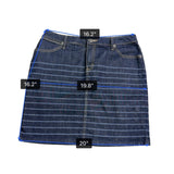 Fossil Womens Dark Wash Denim Striped Mini Skirt Fitted Casual Sz M - New