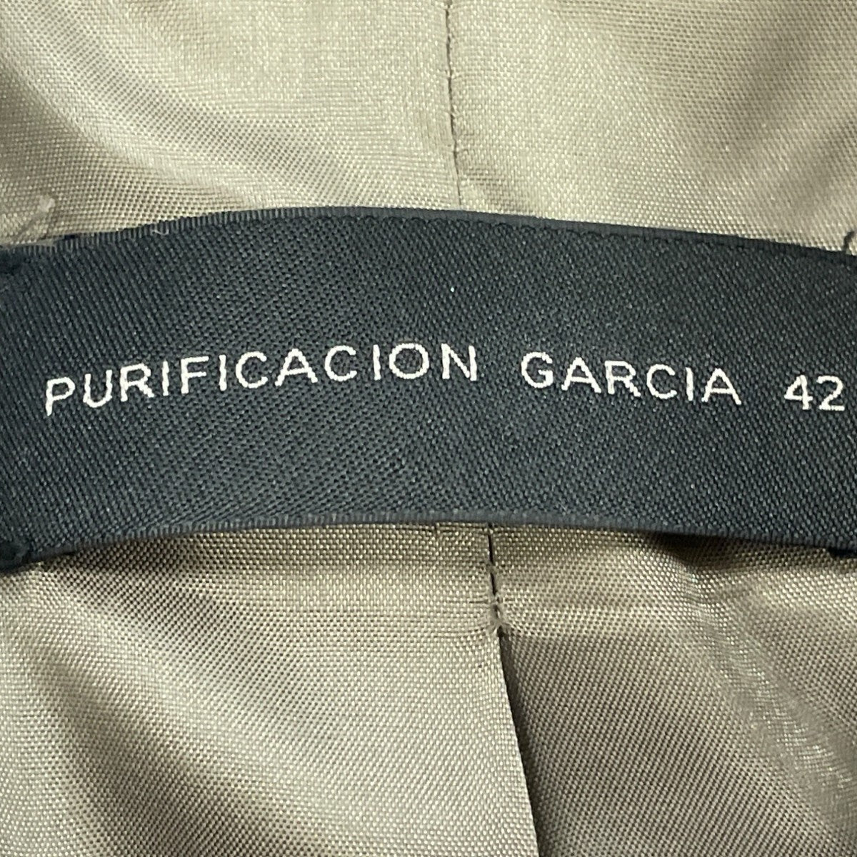 Purificacion Garcia Women's Gray Alpaca Long Buttoned Coat With Pockets Sz 42
