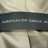 Purificacion Garcia Women's Gray Alpaca Long Buttoned Coat With Pockets Sz 42