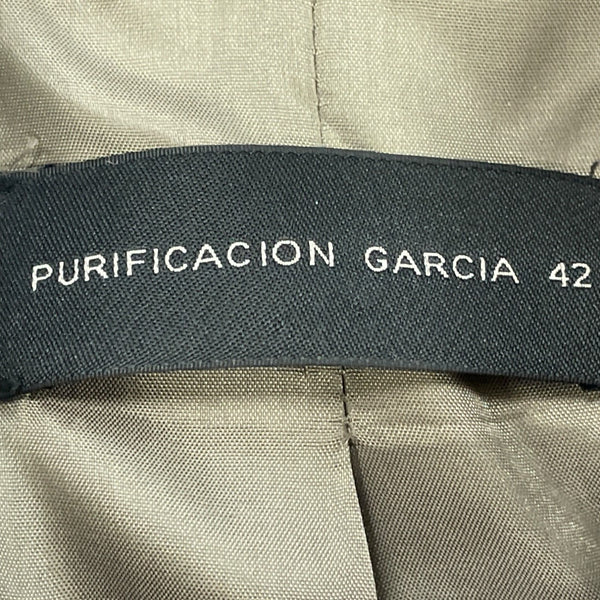 Purificacion Garcia Women's Gray Alpaca Long Buttoned Coat With Pockets Sz 42