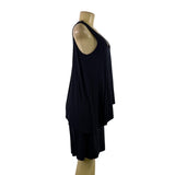 Lilla  P Women’s Navy Blue Dress & Striped Blazer Set Versatile Style Size S