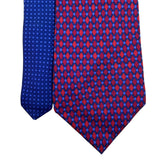 Tommy Hilfiger Mens Red & Blue 100% Silk Geometric Pattern Neck Tie Made In USA