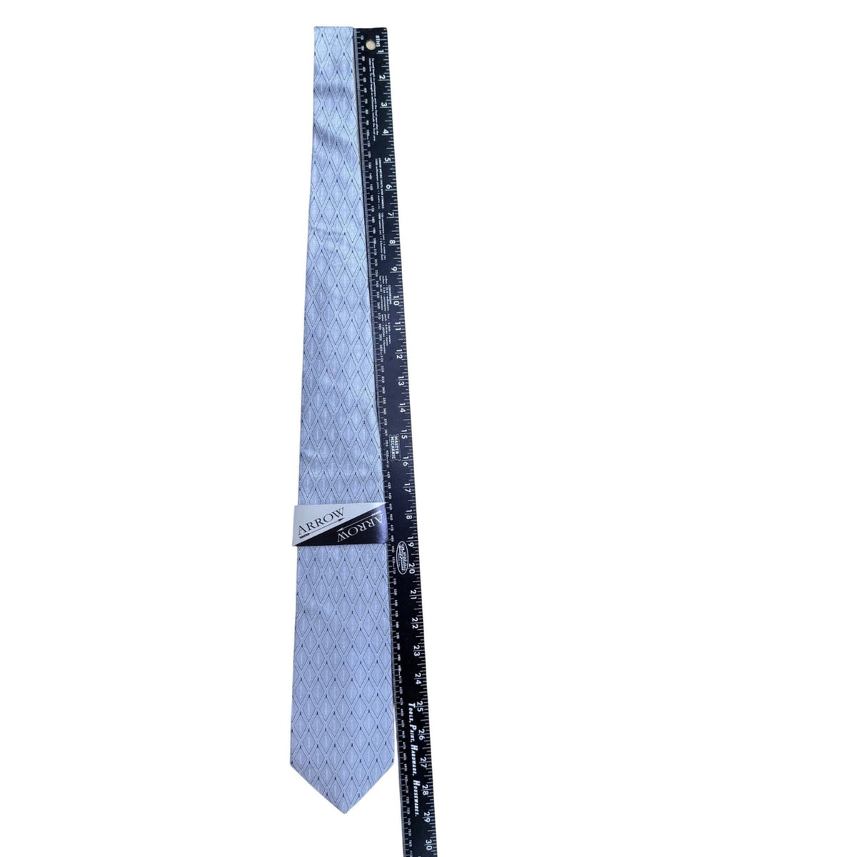 Arrow Mens Silver & Blue 100% Silk Geometric Pattern Neck Tie Versatile Design