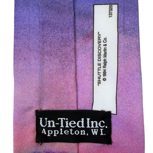 Un-Tied Inc Mens Multicolor Polyester Space Shuttle Discovery Print Tie USA Made