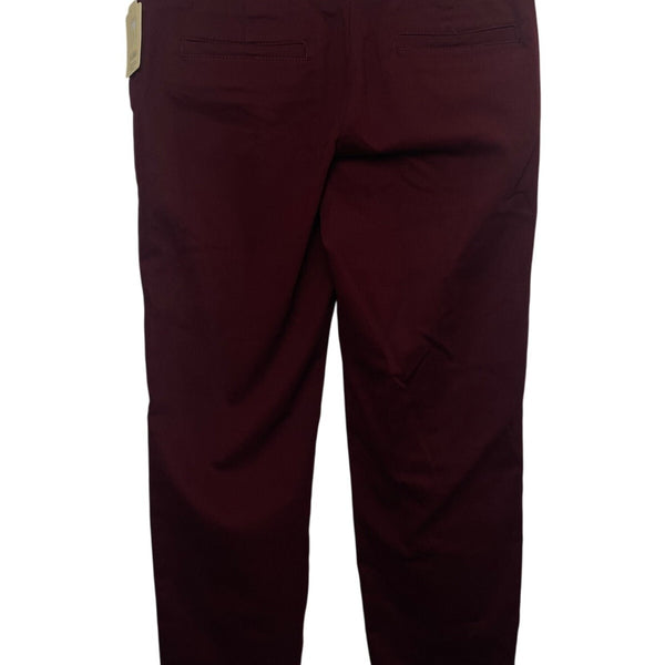 ST John Bay Ankle Pant Mid-Rise Slim Fit Built-In Tummy Maroon Women Size 6P - N