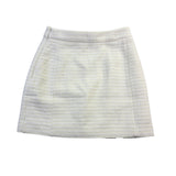 Asos Women Cream Cotton-Blend Textured Mini Skirt With Side Slits Size 2