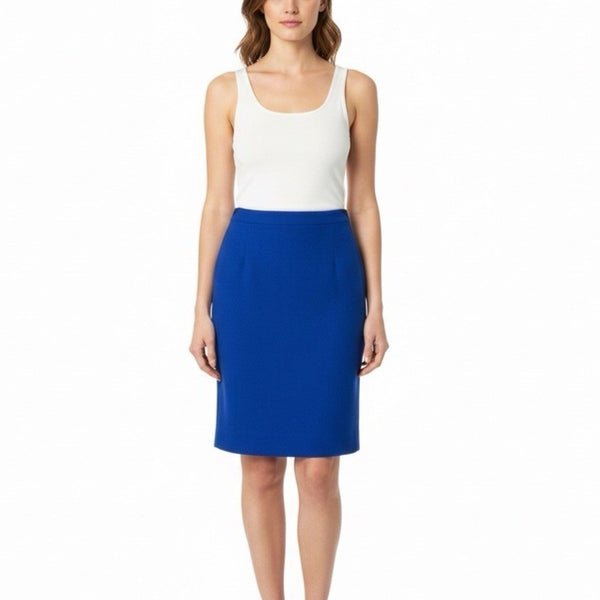 J. Crew Womens Blue Wool Pencil Skirt Fully Lined Slim Fit Business Casual Sz 2