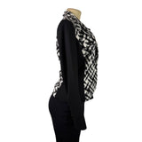 White House Black Market Womens Black & White Plaid Long Sleeve Blazer Sz 6