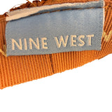 Nine West Womens Brown Straw Sun Hat With Beaded Band Wide Brim Beach Accessory