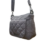 Vera Bradley Women’s Gray Quilted Durable Nylon Adjustable Strap Crossbody Bag