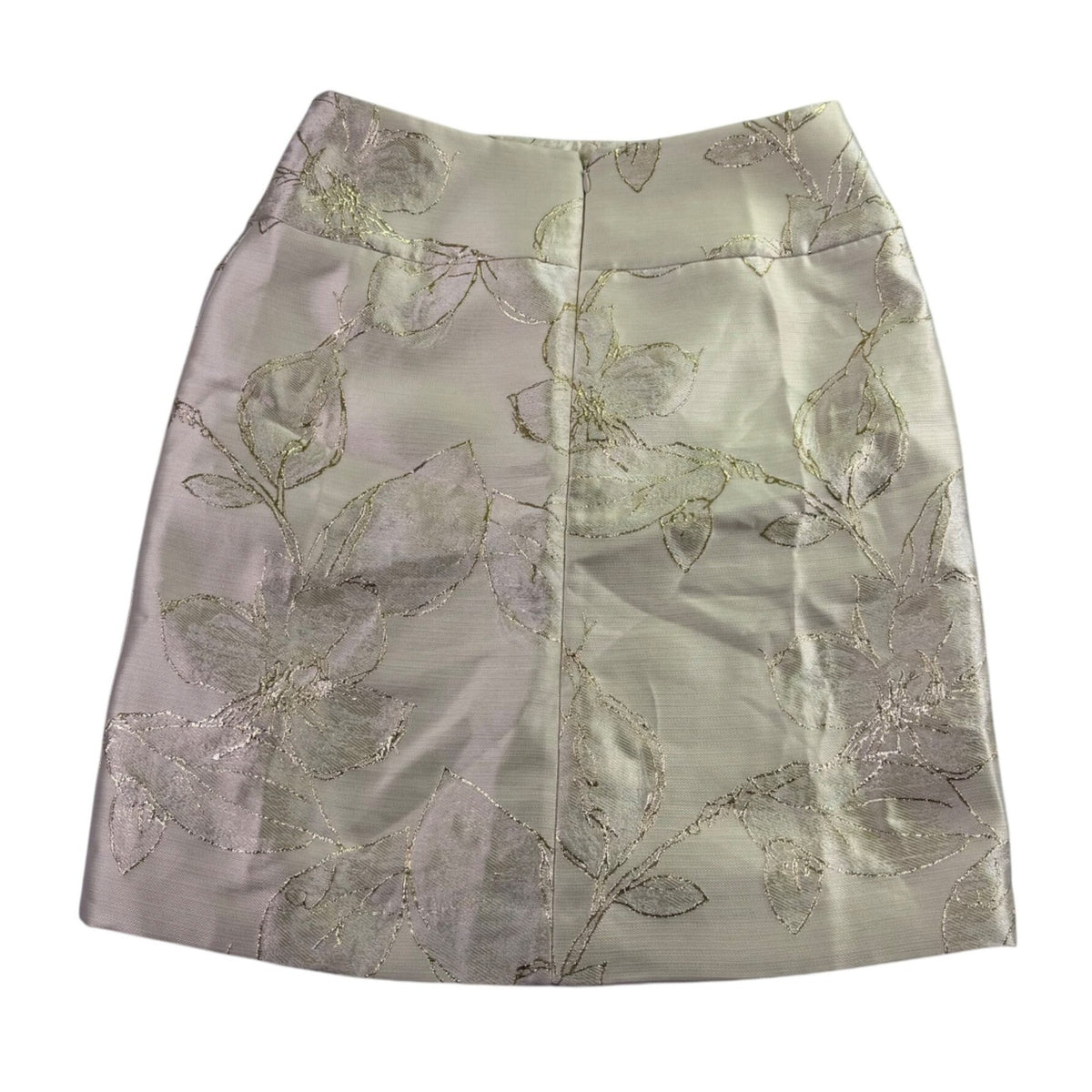 Tahari Womens Ivory Metallic Floral Skirt A-Line Elegant Size 4 