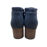 Toms Women’s Gray Suede Faux Wool Side Zipper Closure Ankle Booties Size 6.5
