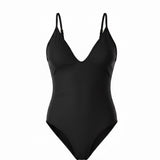 Fashion Nova Womens Black 1-Piece Swimsuit Valerie Deep Scoop Size L