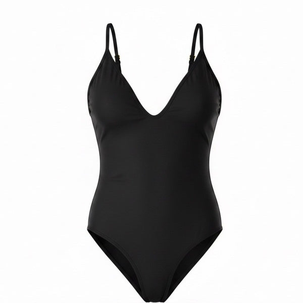 Fashion Nova Womens Black 1-Piece Swimsuit Valerie Deep Scoop Size L