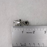 Chr.  Germany Vintage Silver Tone Rhinestone Clip-On Earrings Elegant Design