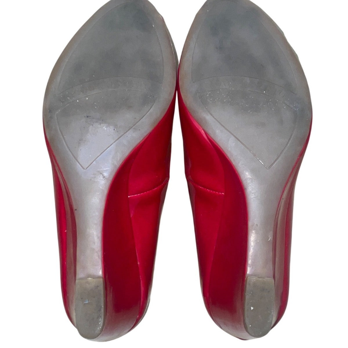 Franco Sarto Women’s Red Patent Peep Toe Wedge Slip-On Heels Size 7.5M