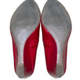 Franco Sarto Women’s Red Patent Peep Toe Wedge Slip-On Heels Size 7.5M