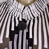 Chicos Womens Black & White Striped Sheer Button-Front Tunic Jacket Size 3 - New