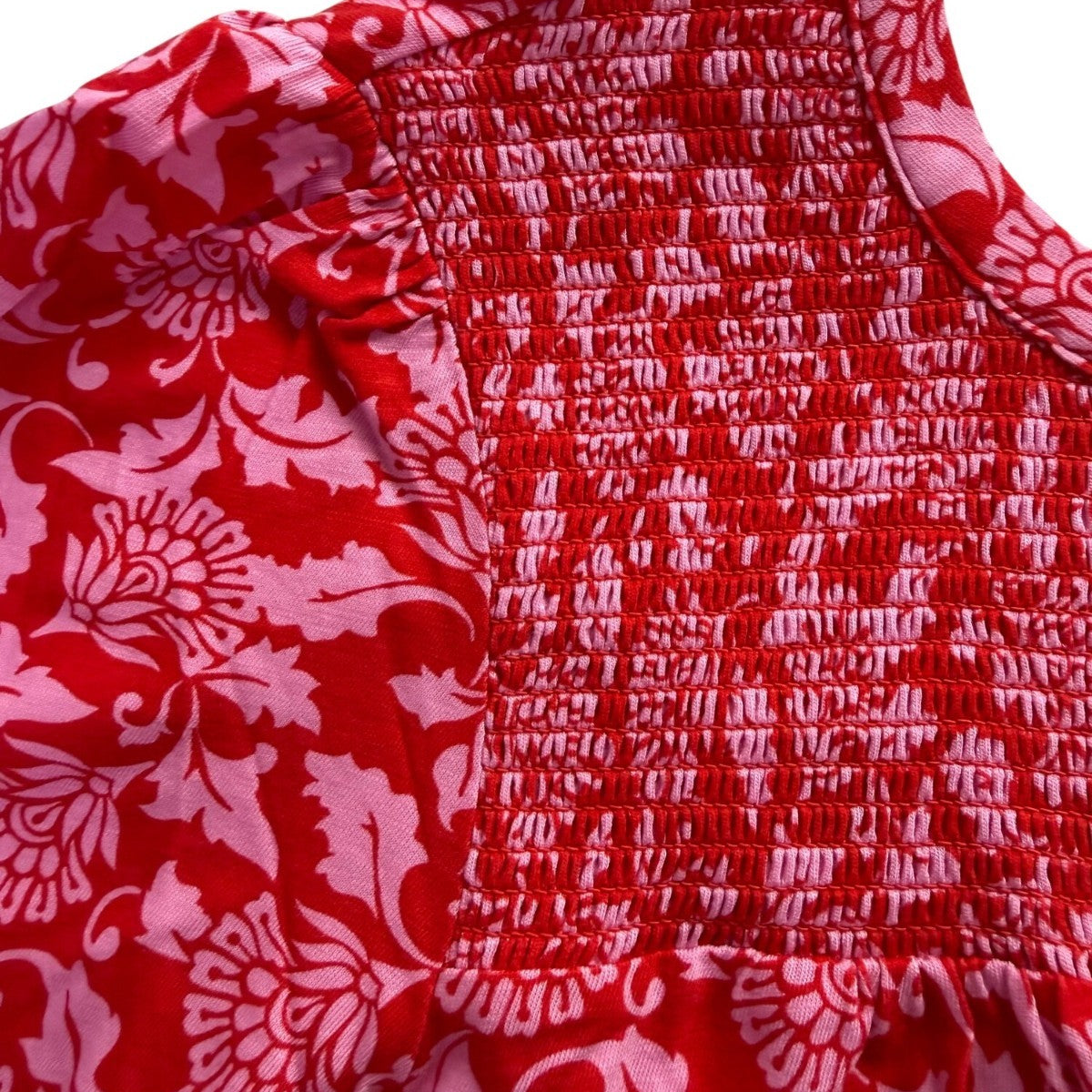 Boden Womens Red Elsa Smocked Yoke Jersey Shirt Long Sleeve Top Sz US 4 - New