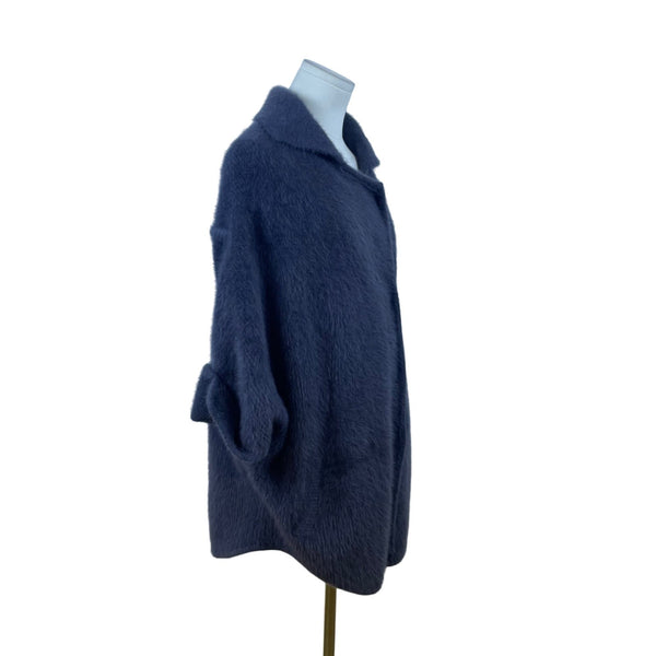 Womens Navy Blue/ Grey Wrap Cape Coat Oversized Style Sz 175/92A US L