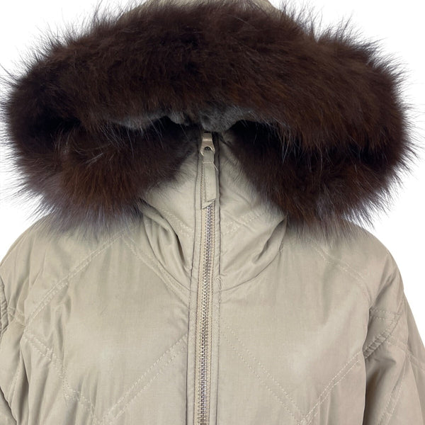 Andrew Marc Womens Quilted Hooded Jacket W/Faux Fur Trim Winter Coat Sz XS - New