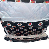 Vera Bradley Women’s Black Floral Hanging Organizer With Clear Pockets Sz M