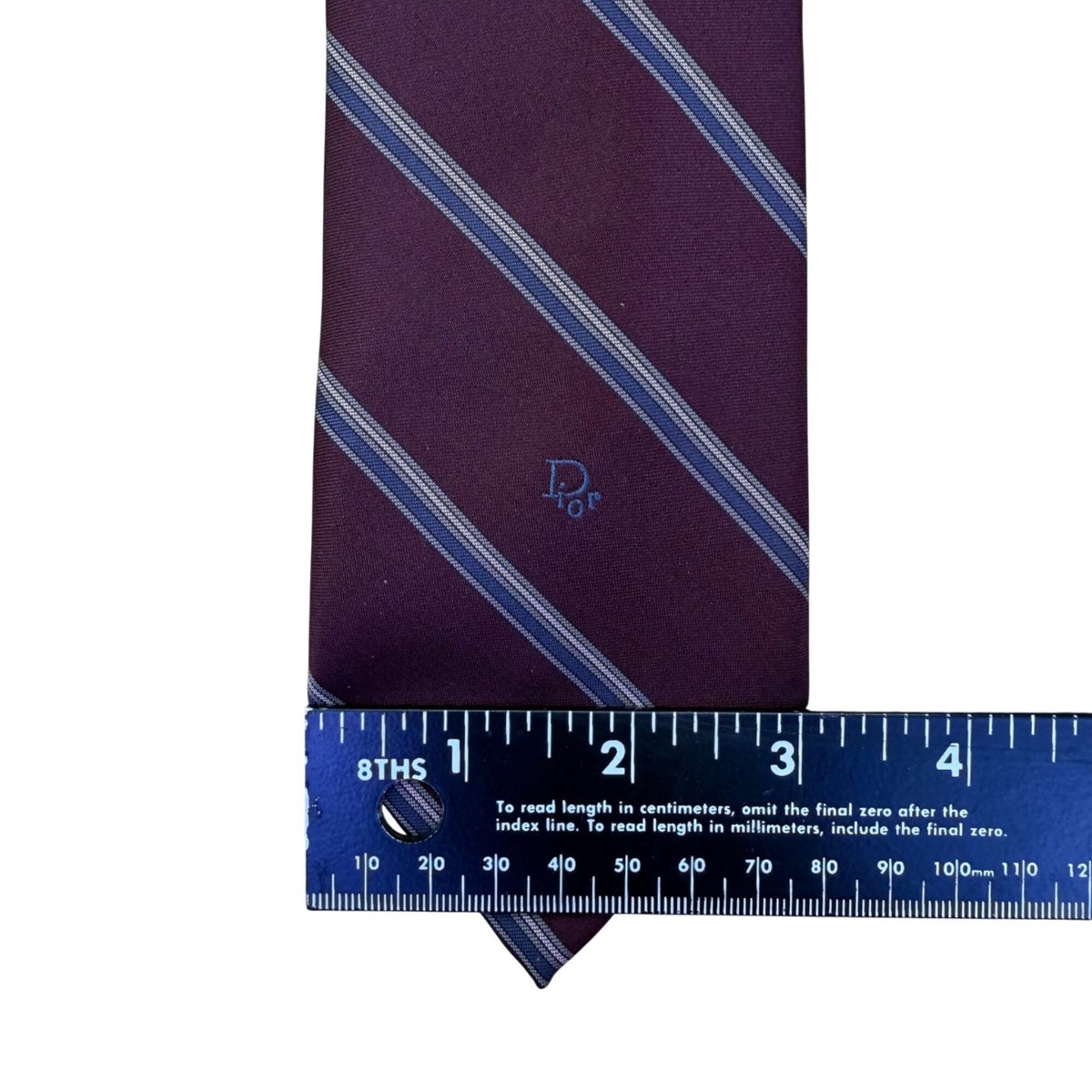 Christian D Mens Burgundy/Blue Striped Neck Tie One Size