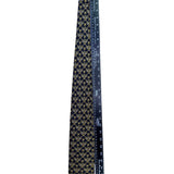 Korloff Mens Navy & Gold Silk Necktie Patterned Made In France Stylish Accessory