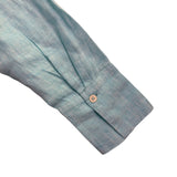 Talbots Women’s Aqua Linen Button-Up Long-Sleeve Shirt Lightweight Casual Size M