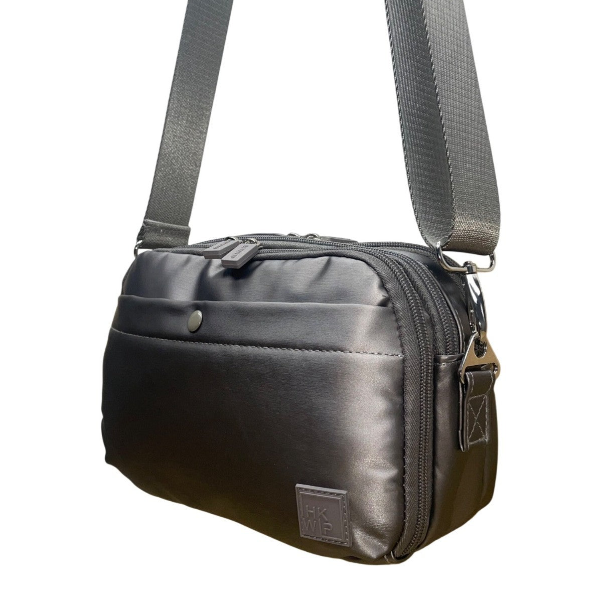 IHKWIP Unisex Black Nylon Adjustable Strap Convertible Crossbody Bag