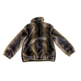 Ellen Tracy Womens Brown Faux Fur Jacket Full Zip Sz M