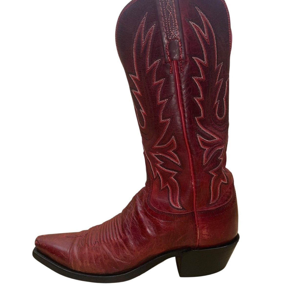 1883 By Lucchese Women’s Red Leather Embroidered Western Cowboy Boots Size 9D