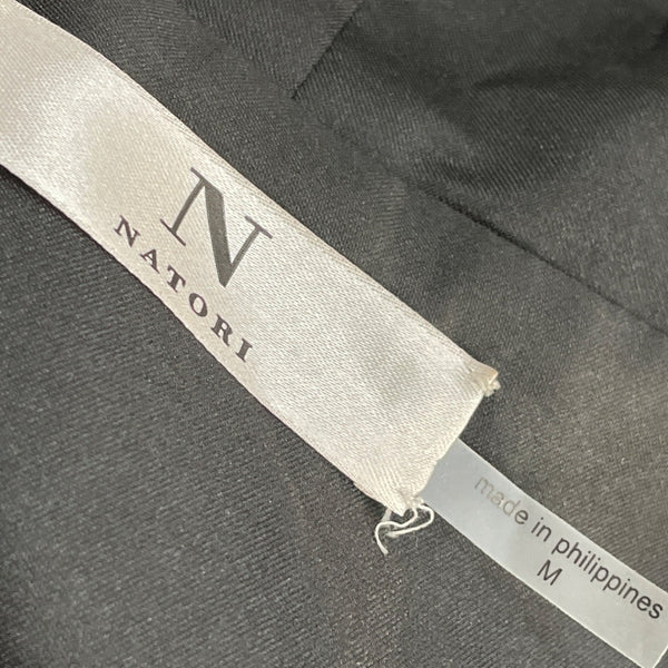 Natori Women's Gold & Black Metallic Brocade Open Front Long Sleeve Coat Sz M