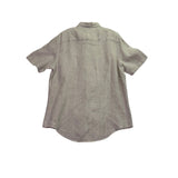 Perry Ellis Mens Tan Linen Short Sleeve Button-Up Shirt Lightweight Casual Sz XL