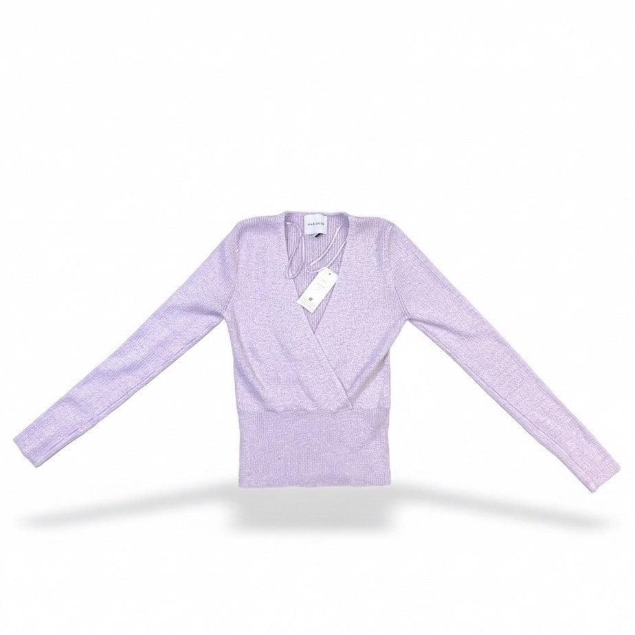 Pink Rose Womens Lilac Long Sleeve Wrap Sweater Size M