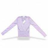 Pink Rose Womens Lilac Long Sleeve Wrap Sweater Size M