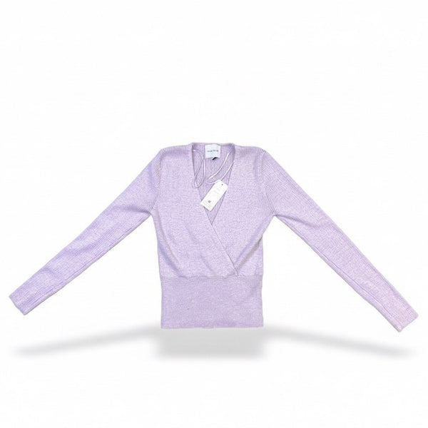 Pink Rose Womens Lilac Long Sleeve Wrap Sweater Size M