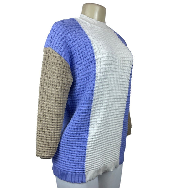 ANN TAYLOR  Women's Geostitch Colorblock Textured Mock Neck Sweater Sz SP-NWT