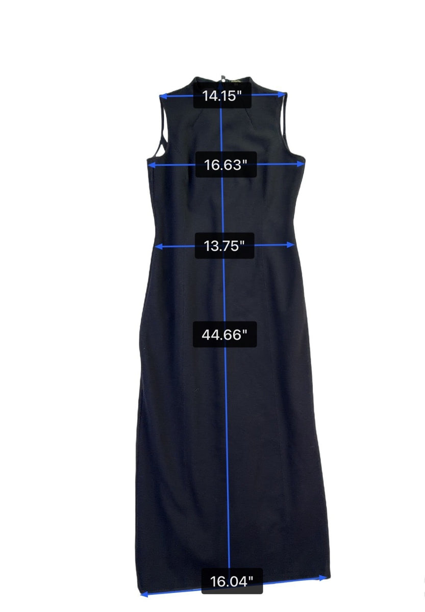 Massimo Dutti Women’s Black Sleeveless Midi Sheath Dress Size M