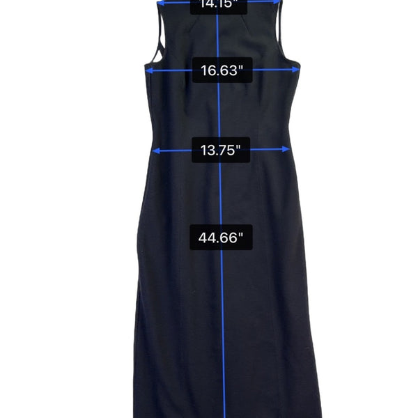 Massimo Dutti Women’s Black Sleeveless Midi Sheath Dress Size M