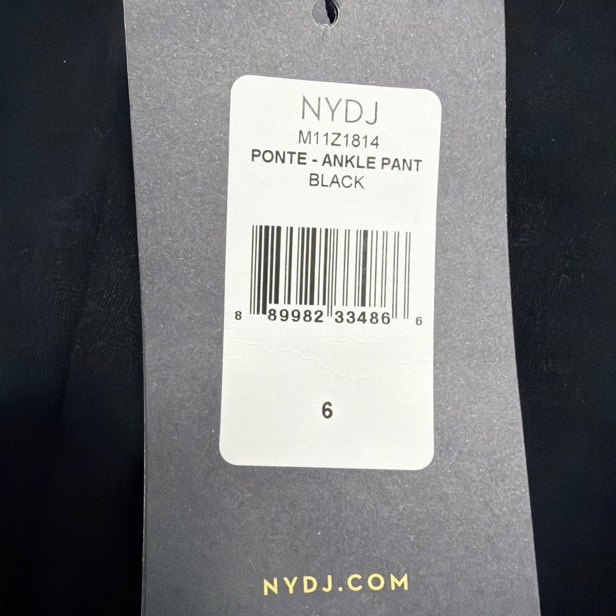 NYDJ Womens Black Ponte Ankle Pants Lightweight Slim Stretch Fit Modern Size 6