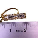 Gold Tone Womens Rhinestone Golf Bag-Shaped Costume Brooch Pin Jewelry