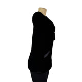 Ann Hobbs For Cattiva Womens Black Acetate Rayon Velvet Zip Jacket Size S
