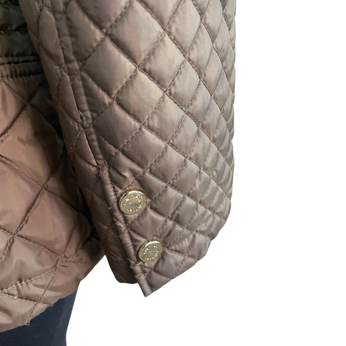 Calvin Klein Womens Brown Hooded Quilted and Hooded Jacket Sz L